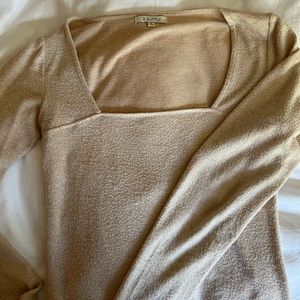 Z SUPPLY- beige / sand colored square neck bodysuit